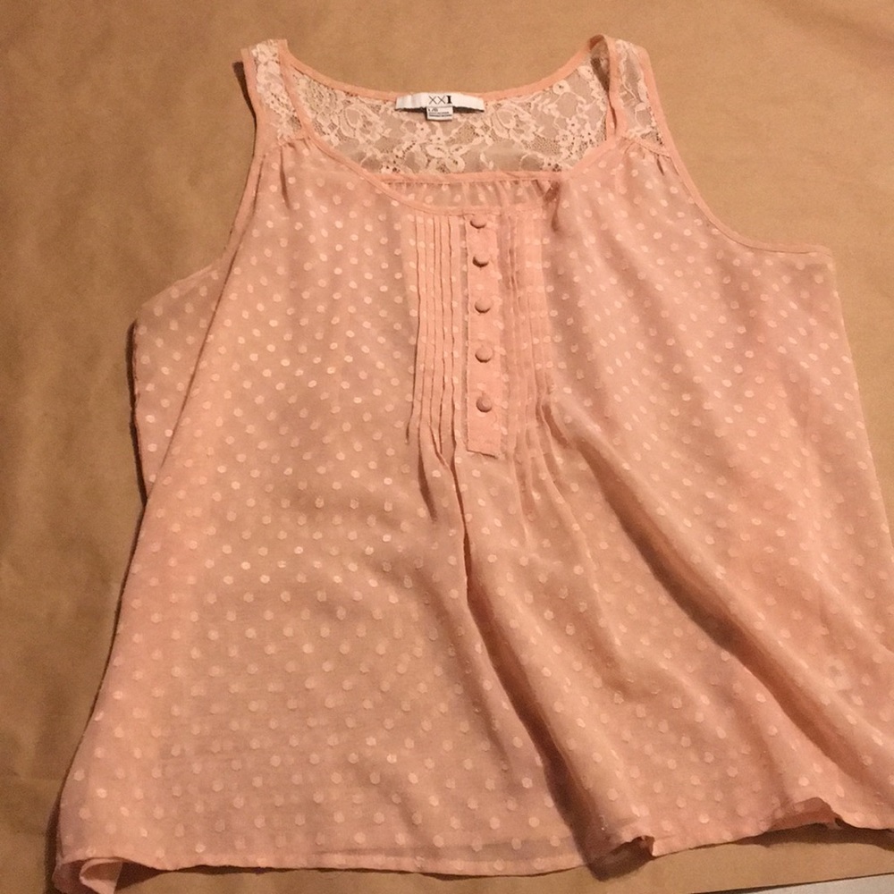 Pink satin and lace top